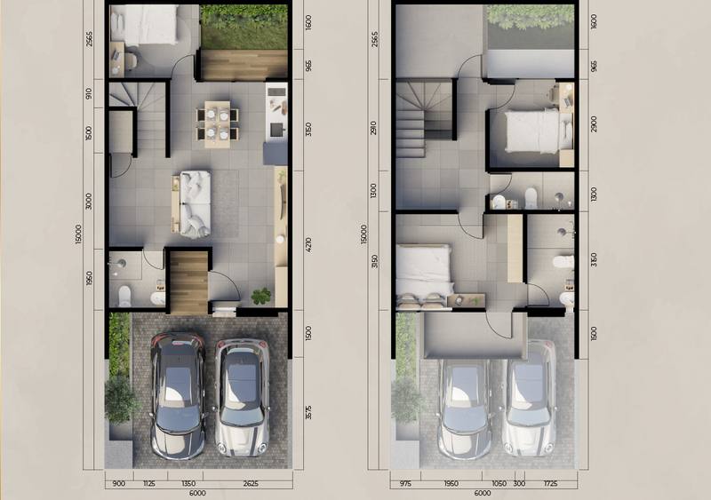Denah rumah Eden 6x15 Central Park MERR 4