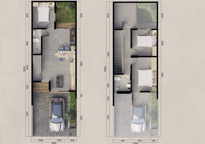 Denah rumah Haven 5x15 Central Park MERR 4