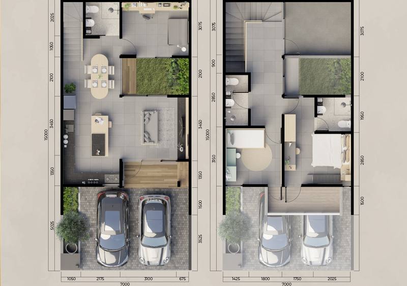 Denah rumah Zenith 7x15 Central Park MERR 4