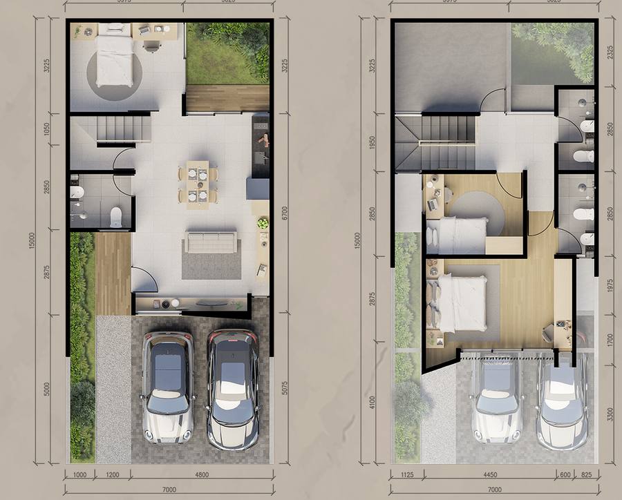 Denah rumah Sereno 7x15 Central Park MERR 5