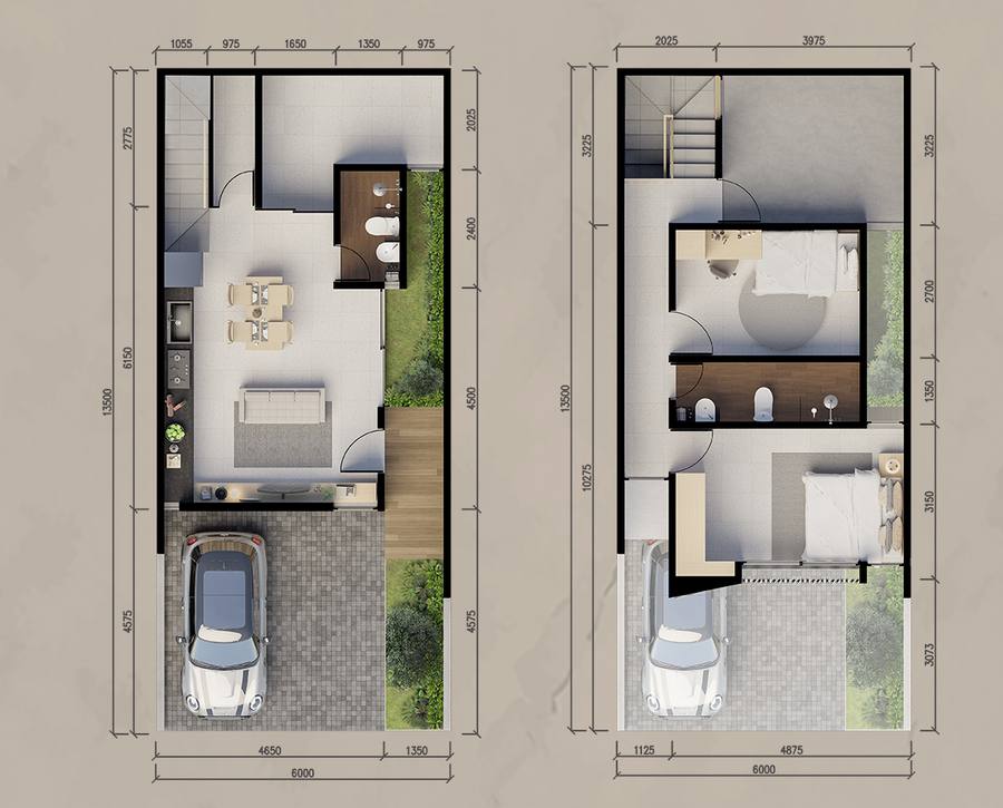 Denah rumah Vela 6x13,5 Central Park MERR 5